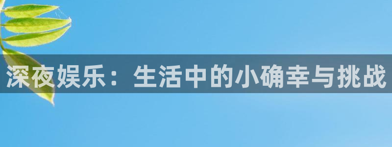新城平台体育3在线注册：深夜娱乐：生活中的小确幸与挑战